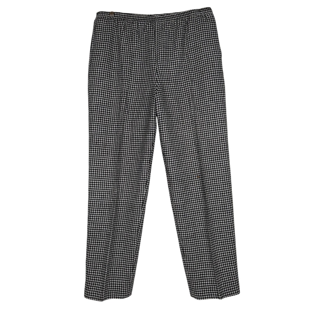 The Tog Shop Houndstooth Pants Womens 14 Black White Wool Blend Elastic Waist